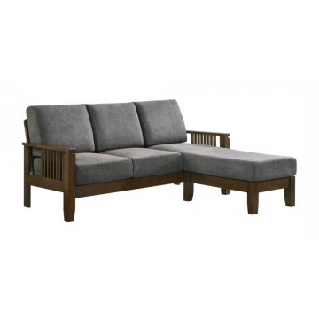 Alanio 3 Seater L Shape Wooden Sofa